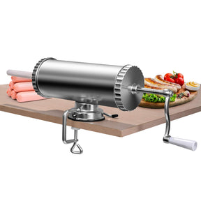 COSTWAY Manual Sausage Filler with Aluminium Alloy Construction and 3 Filling Tubes