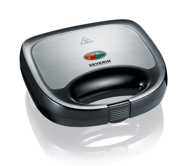 Severin Sandwich Maker SA2969 in black and brushed stainless steel with non-stick plates