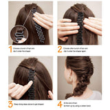 Cheeroyal 3-Piece French Hair Braiding Tool Set Black White Gray