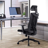 Umi Ergonomic Mesh Office Chair - Black with adjustable headrest and lumbar support