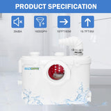 HydroLift 500W Macerator Pump - residential sewage