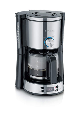 SEVERIN TypeSwitch KA 4826 Coffee Machine in brushed stainless steel with glass jug