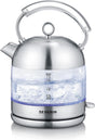 Severin Retro Glass Stainless Steel Electric Kettle WK3459 - Glass and Stainless Steel