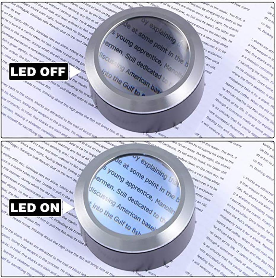 Unbranded Desktop Magnifying Glass with LEDs and Protective Case