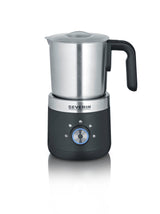 SEVERIN Electric Milk Frother in black and stainless steel design