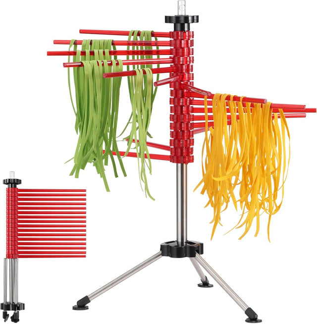 Navaris Collapsible Pasta Drying Rack - 16 rods