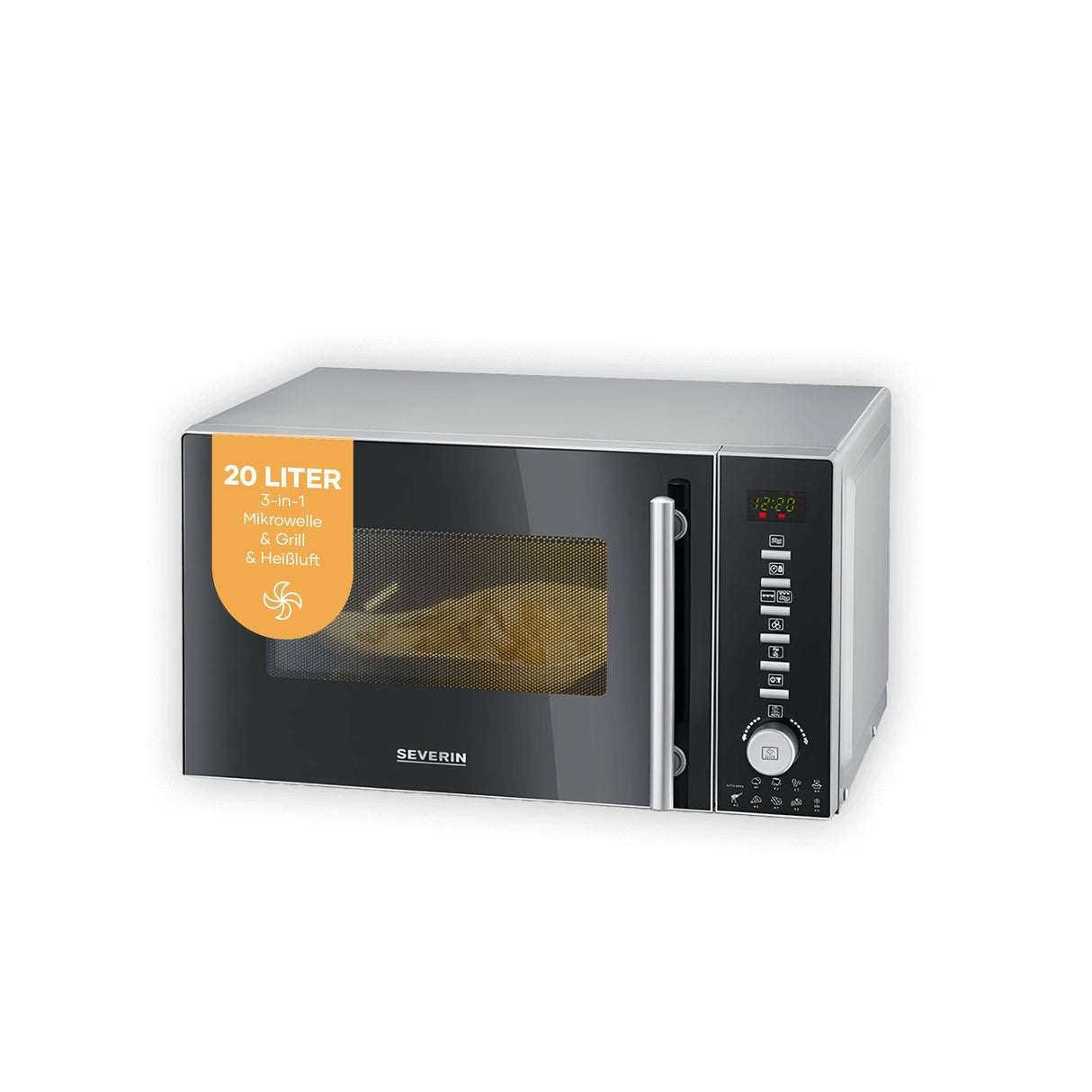 SEVERIN MW 7773 3-in-1 Microwave in black with grill and hot air function
