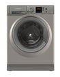 Ariston Premium Washer 8KG in silver with digital display and child lock features
