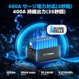 VATRER POWER 51.2V 105Ah LiFePO4 Golf Cart Battery - Smart 200A BMS