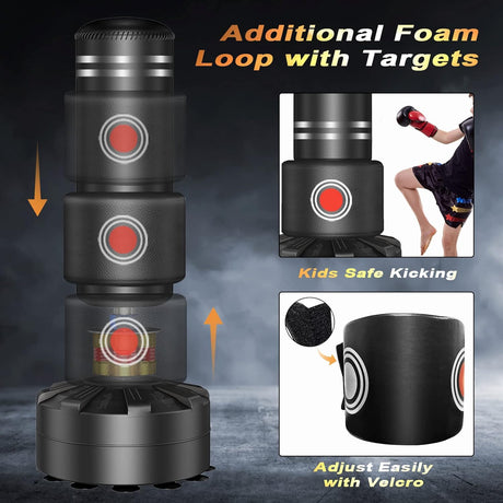 Kitopa Free Standing Punching Bag - 178cm with Suction Base
