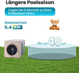 ECOPOOLTECH Mini Pool Heat Pump Heater - 5.4 kW Electric Heating