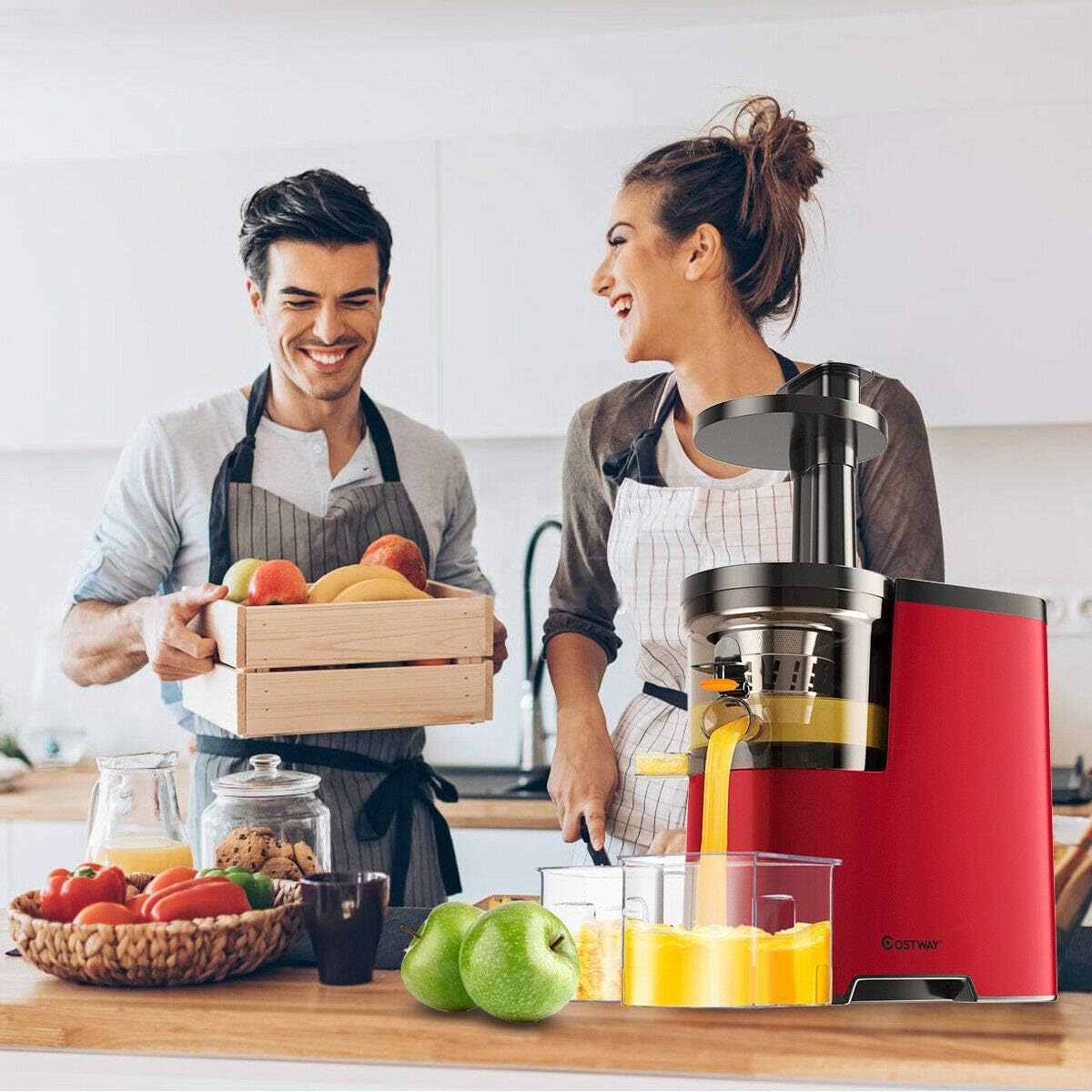COSTWAY Slow Masticating Juicer - Cold Press, Quiet Motor