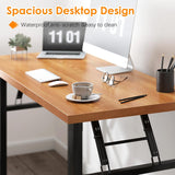 Need Folding Computer Desk - 31.5 Inch Teak Wood Top, Black Frame, No Assembly