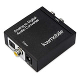 kwmobile Analog Digital Audio Converter with RCA and Toslink connections