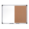 MasterVision Maya Combination Board with dry erase and cork surfaces in an aluminum frame