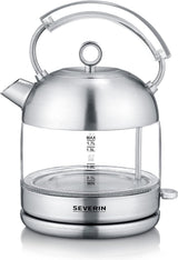 Severin Retro Glass Stainless Steel Electric Kettle WK3459 - Glass and Stainless Steel