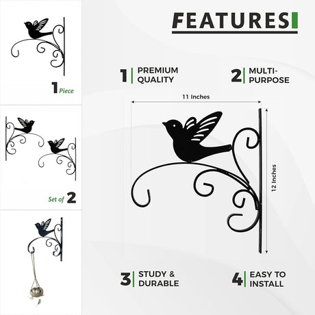 Sharpex Wall Mounted Metal Bracket - Black Metal
