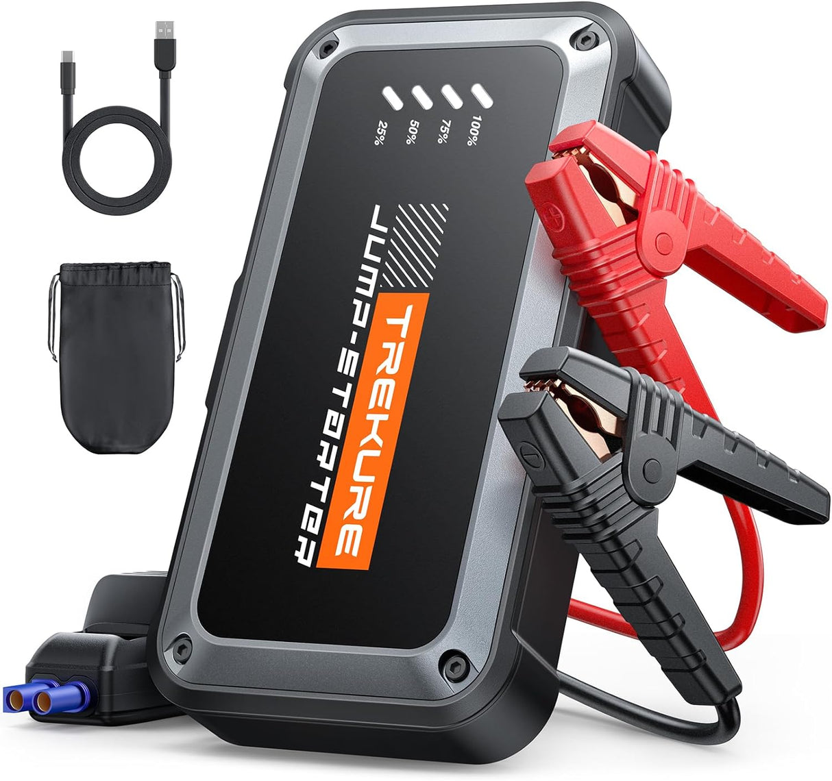TREKURE Car Jump Starter 3500A Peak with LED flashlight and compact design