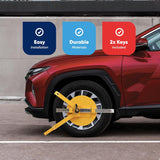 COSTWAY Anti-theft Parking Barrier Bollard Lock 60x18cm Red