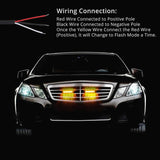 Justech 9CM COB Amber Strobe Flashing Hazard Warning Lights - Universal 12V 24V