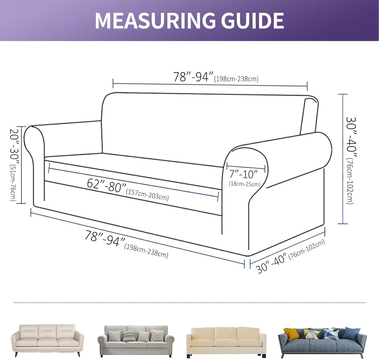 Joccun Stretch Spandex Jacquard Sofa Cover - 3-Cushion