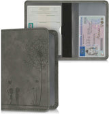 kwmobile Registration & Insurance Holder Dandelion Love Dark Grey