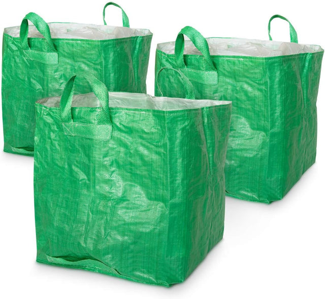 Navaris Reusable Garden Waste Bags - 66 Gallons, Pack of 3