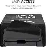 Kwmobile Printer Dust Cover for Brother HL-L2310D Series - White Black 'Don't Touch My Printer' Design
