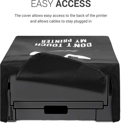 Kwmobile Printer Dust Cover for Brother HL-L2310D Series - White Black 'Don't Touch My Printer' Design