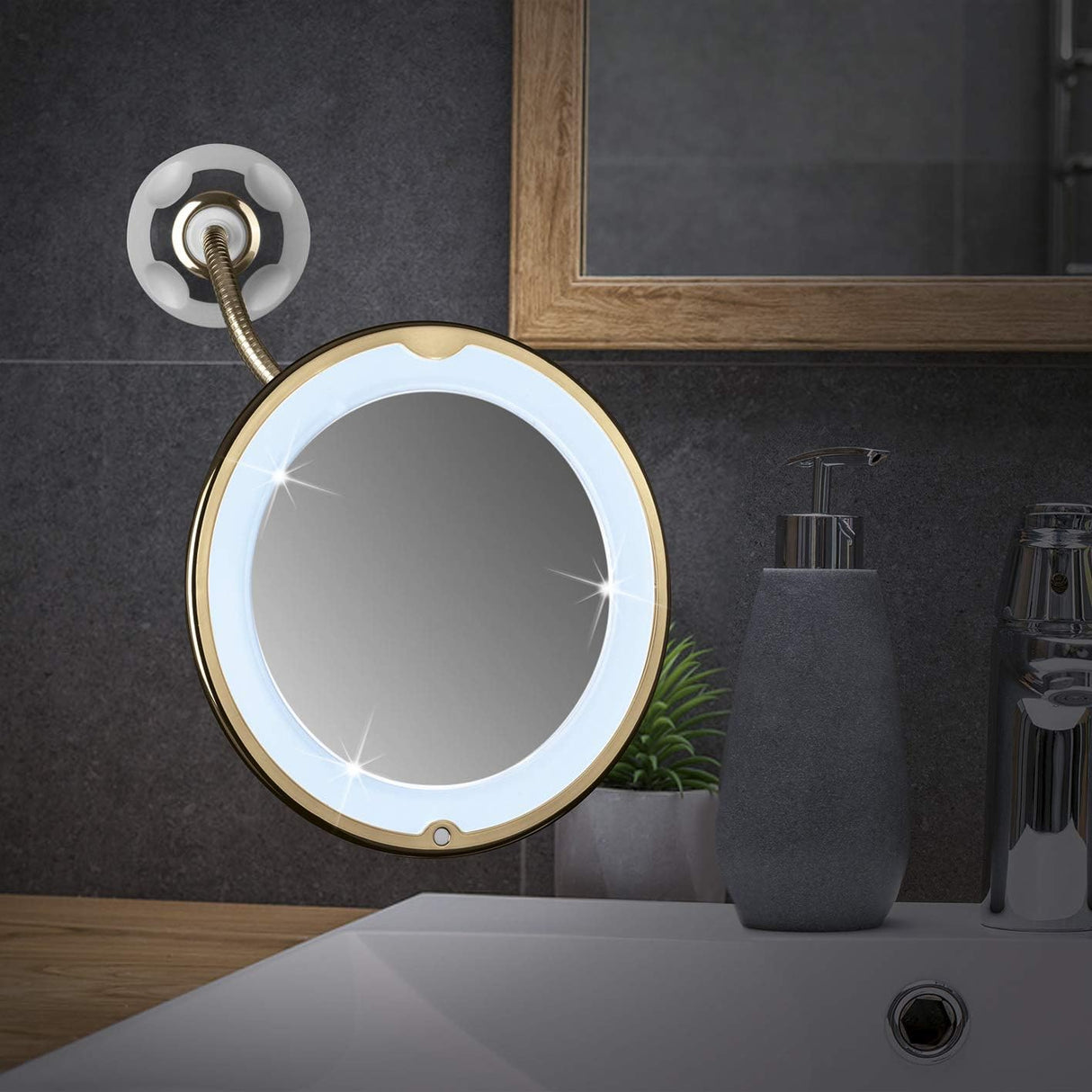 GNTM LED Cosmetic Mirror - 5x magnification, tabletop