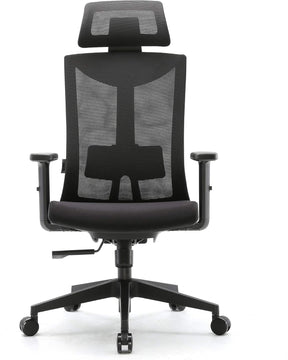 Umi Ergonomic Mesh Office Chair - Black with adjustable headrest and lumbar support
