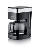 SEVERIN KA 9263 Filter Coffee Machine in black with glass jug and removable filter