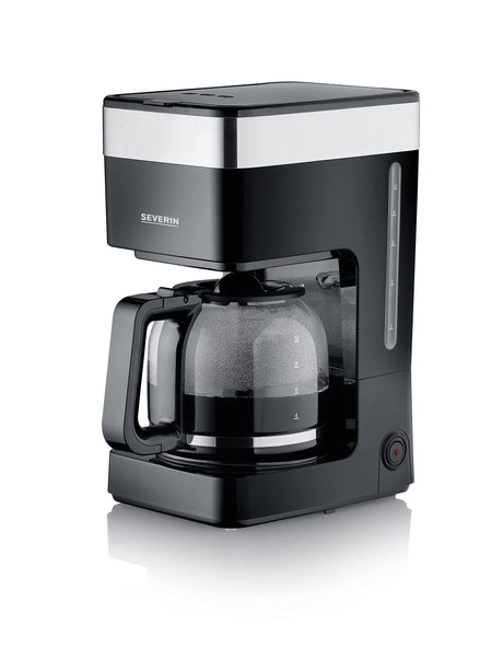 SEVERIN KA 9263 Filter Coffee Machine in black with glass jug and removable filter