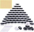 Unbranded 60 Pcs Clear Plastic Travel Cosmetic Jars - Black, 5g/5ml