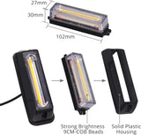 Justech 9CM COB Amber Strobe Flashing Hazard Warning Lights - Universal 12V 24V