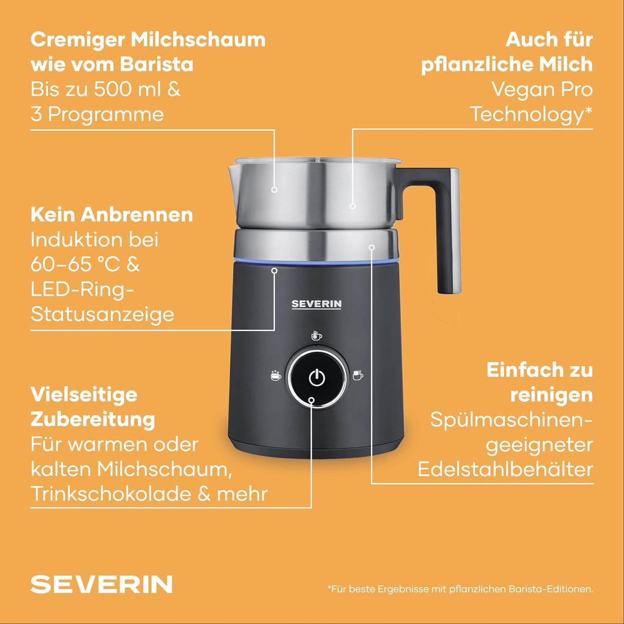 SEVERIN Spuma Induction Milk Frother - 500 ml capacity