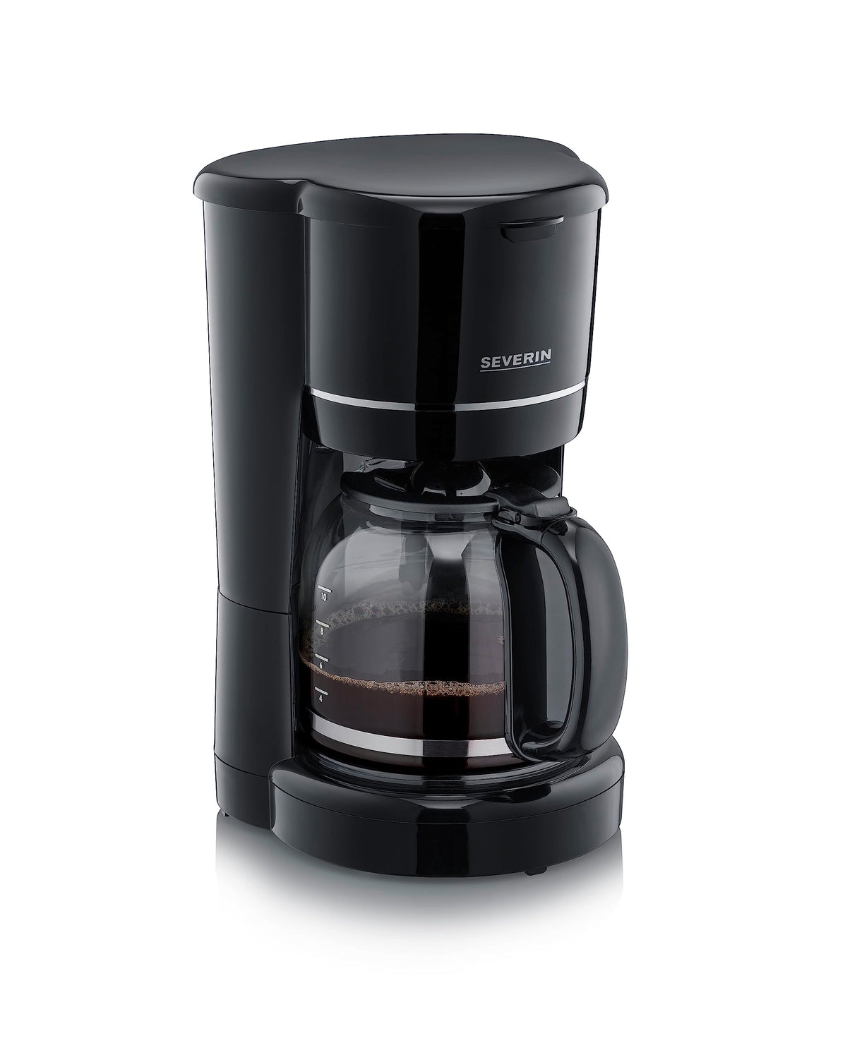 SEVERIN KA 4320 Filter Coffee Machine in black with glass jug and permanent filter