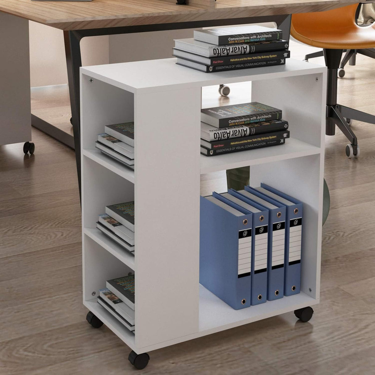 Soges Mobile Printer Stand File Cabinet - White