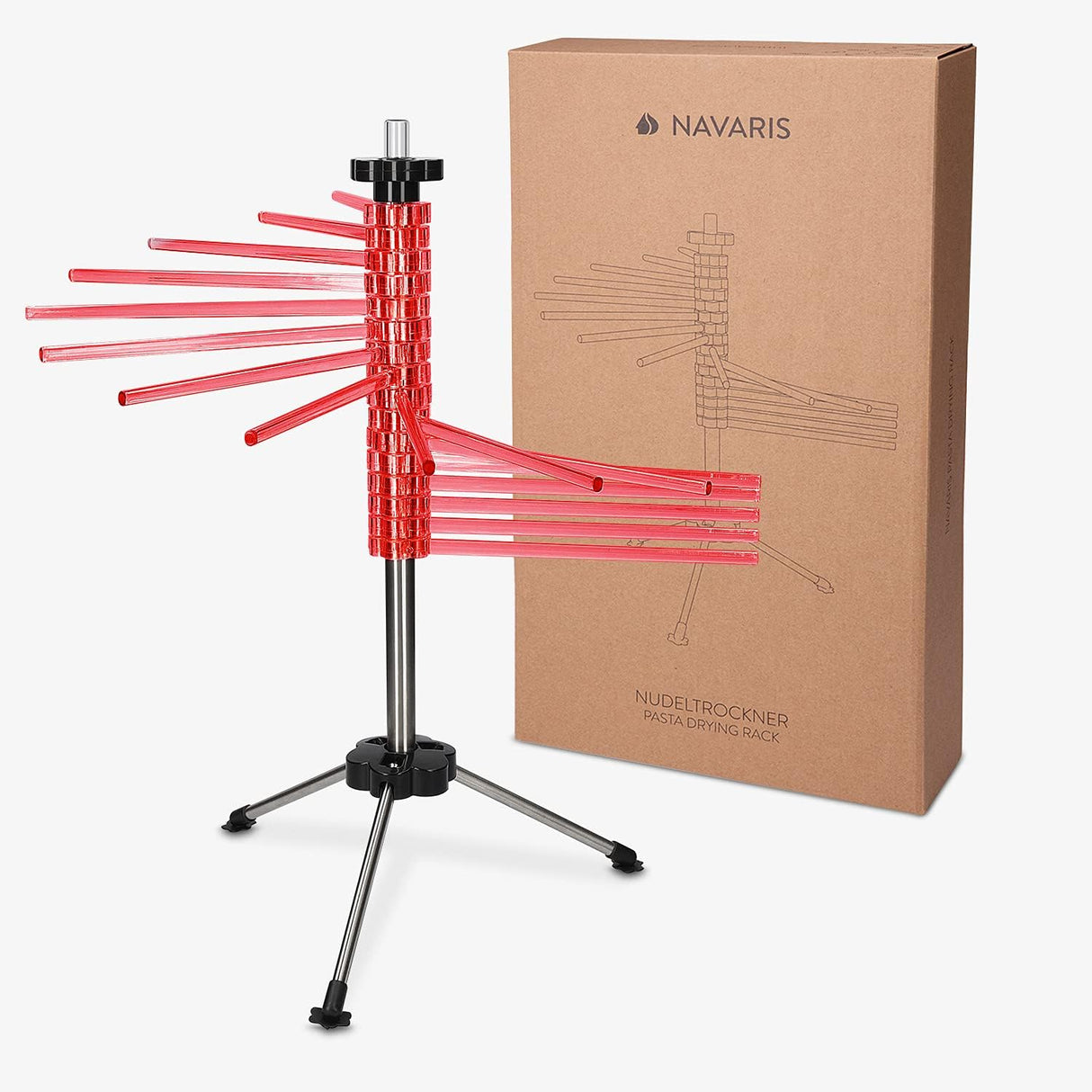 Navaris Collapsible Pasta Drying Rack - 16 rods