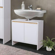 White mymai HBS02-WEI Vanity Unit with 2 doors and adjustable shelf
