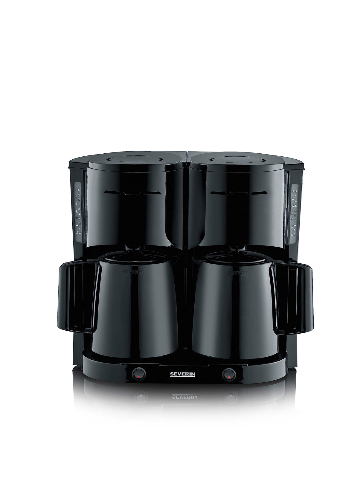 Severin KA 9315 Duo Filter Coffee Maker with two thermojugs in black