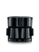 Severin KA 9315 Duo Filter Coffee Maker with two thermojugs in black