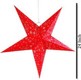 ME & YOU Hanging Paper Star - Red Decorative Lighting