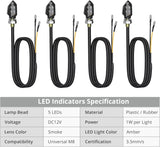 Justech 4PCS Micro LED Turn Signal Lights - Universal Waterproof Amber