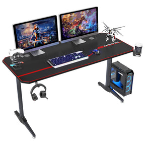 sogesfurniture ergonomic gaming desk with large mouse pad and USB rack