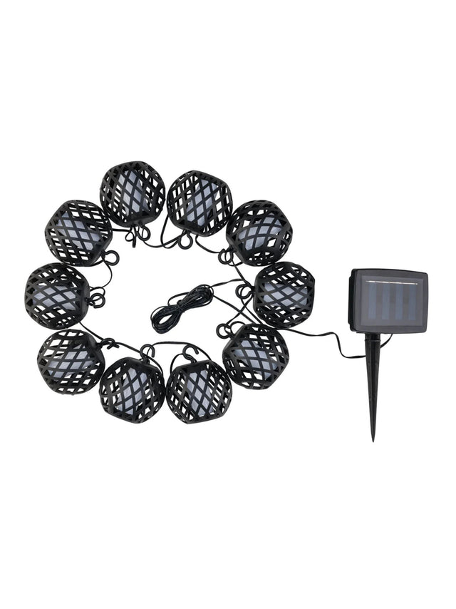 Livarno Home Solar Light Chain - Lattice Design with Amber Flame
