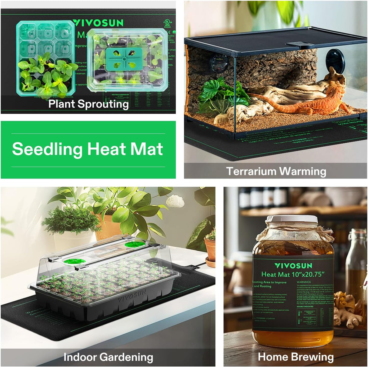 VIVOSUN Seedling Heat Mat - 10" x 20.75" Waterproof