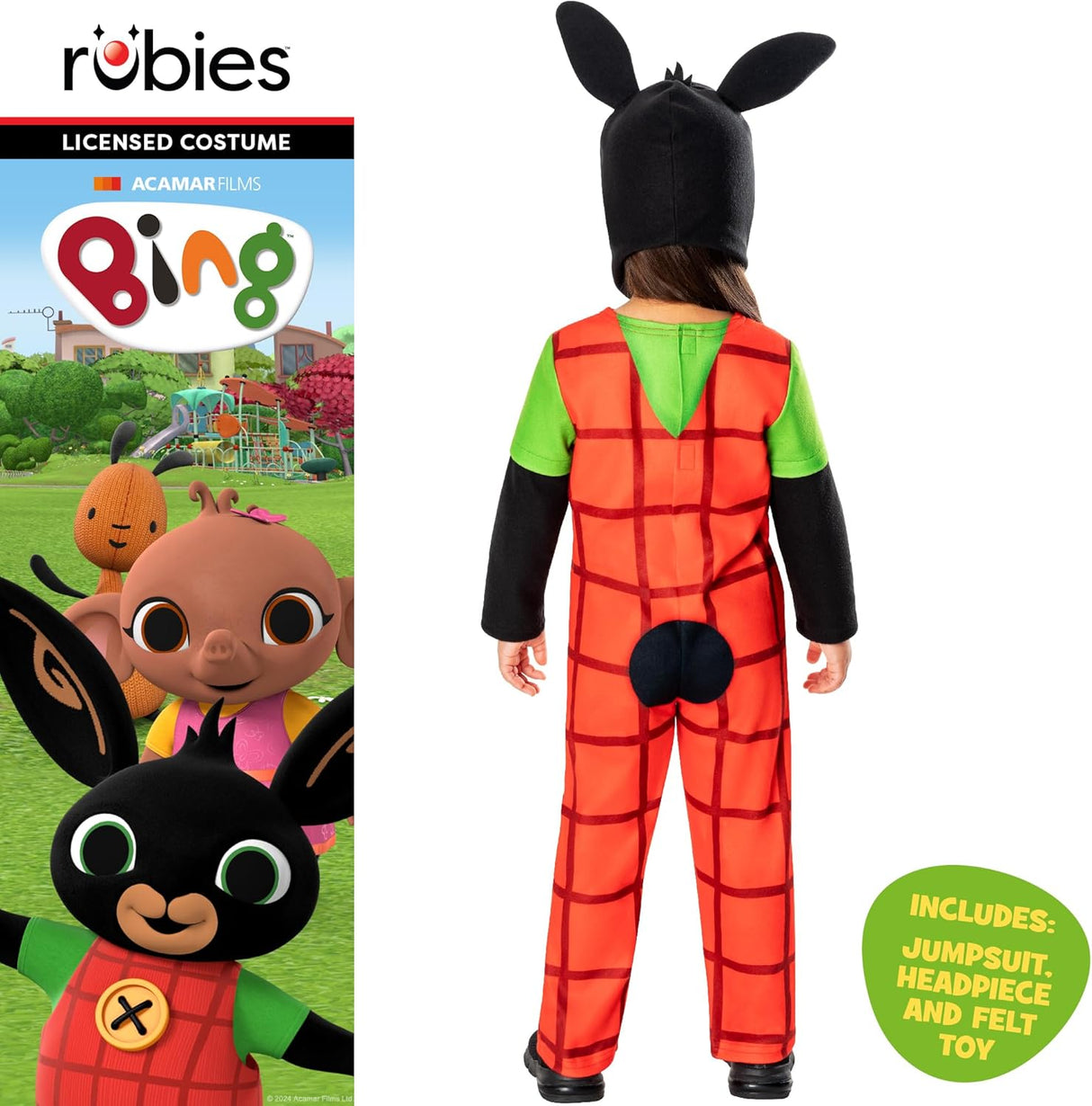 Rubies Official Bing Deluxe Child Costume - Kids Fancy Dress