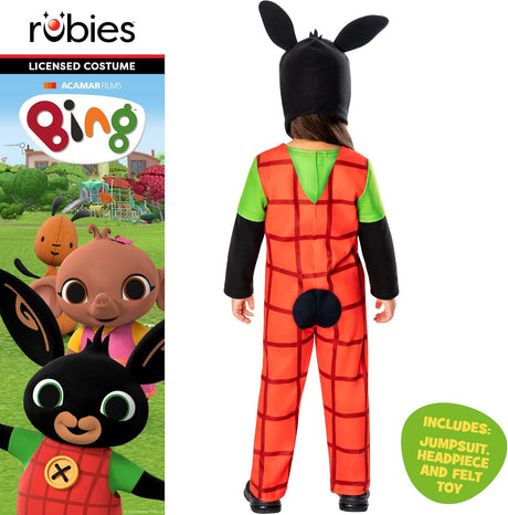Rubies Official Bing Deluxe Child Costume - Kids Fancy Dress