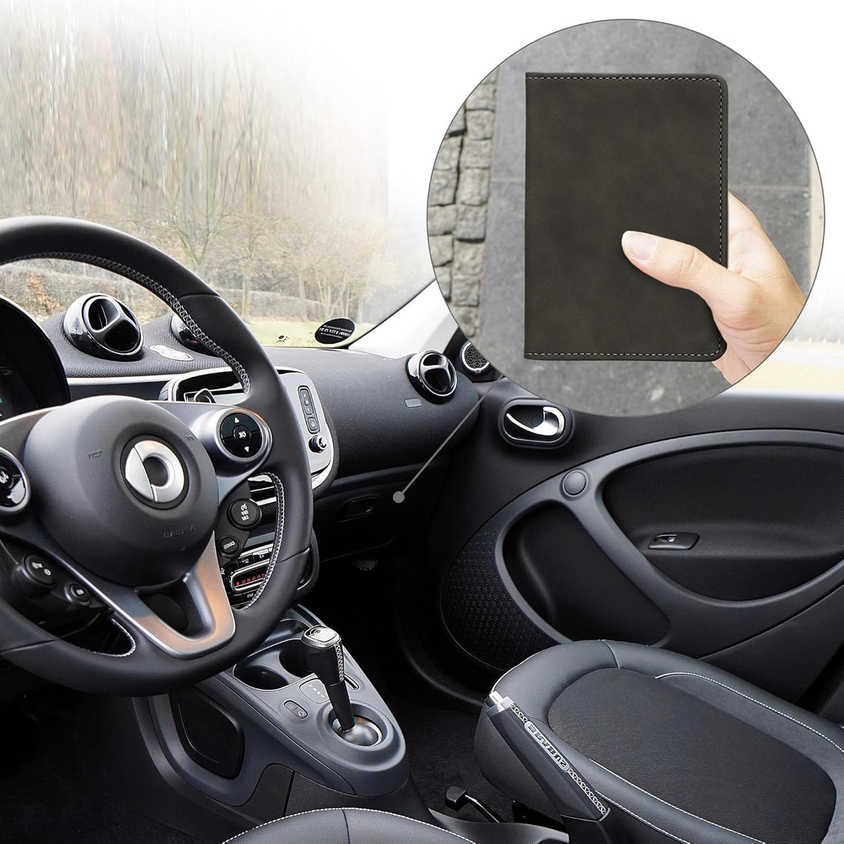 kwmobile Car Document Holder for Registration Insurance Slim